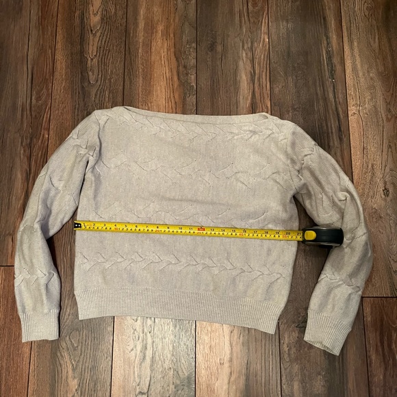 Babaton ecru merino wool boatneck sweater - Picture 9 of 15